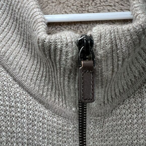 Johnson & Murphy Sherpa Lined Full Zip Wool Blend Sweater Womens XXL 2XL Beige - Picture 5 of 12